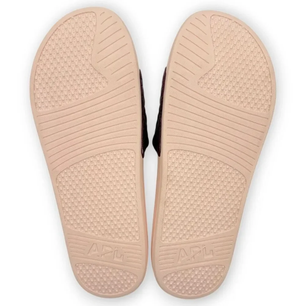 NEW APL Men's Nappa Leather Lusso Luxury Slide Burgundy/Creme Size 11